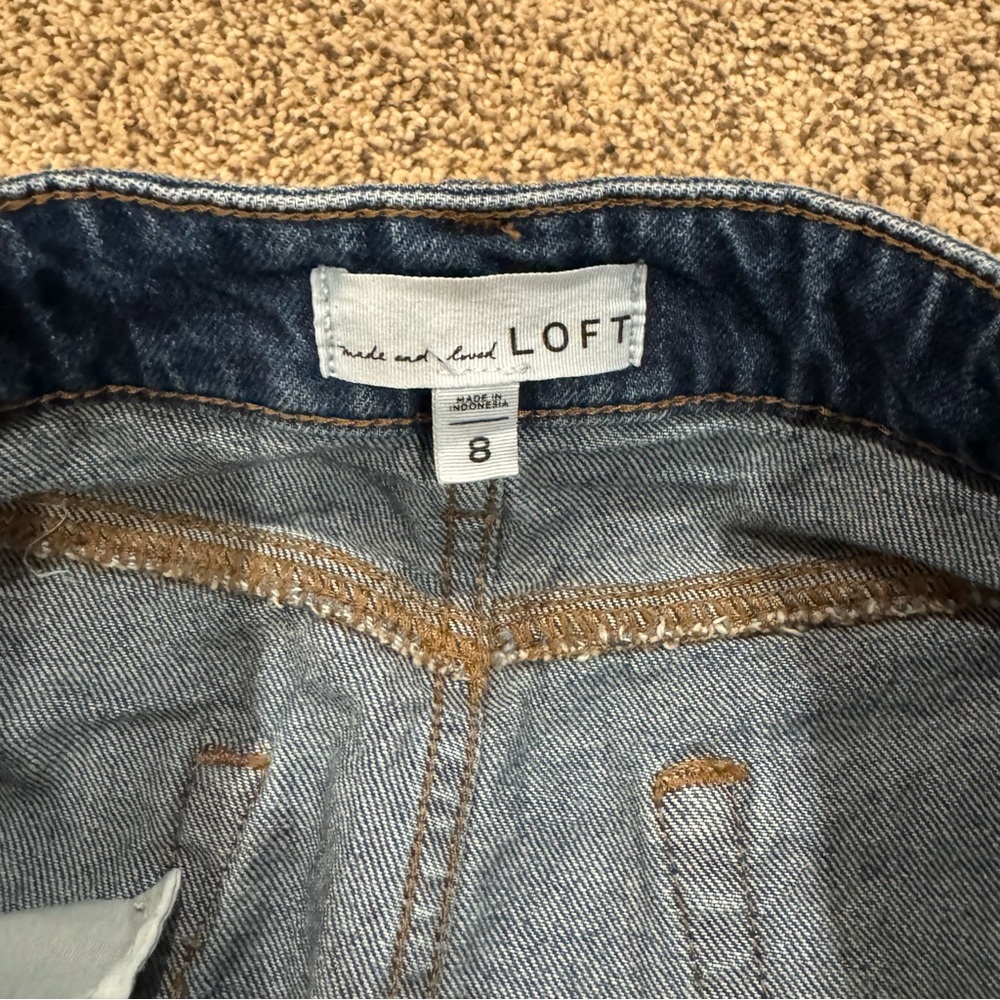 LOFT Dark Blue Denim Mini Skirt - Picture 2 of 3